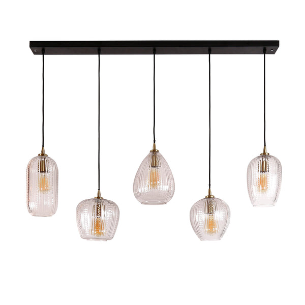 Hanglamp Bruce transparant glas, vooraanzicht op witte achtergrond
