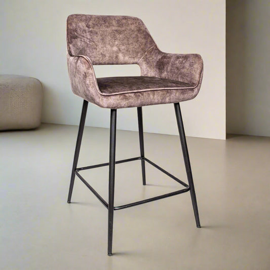 Barstoel Fallow | Kookeiland of Bartafel | Grijs Velvet