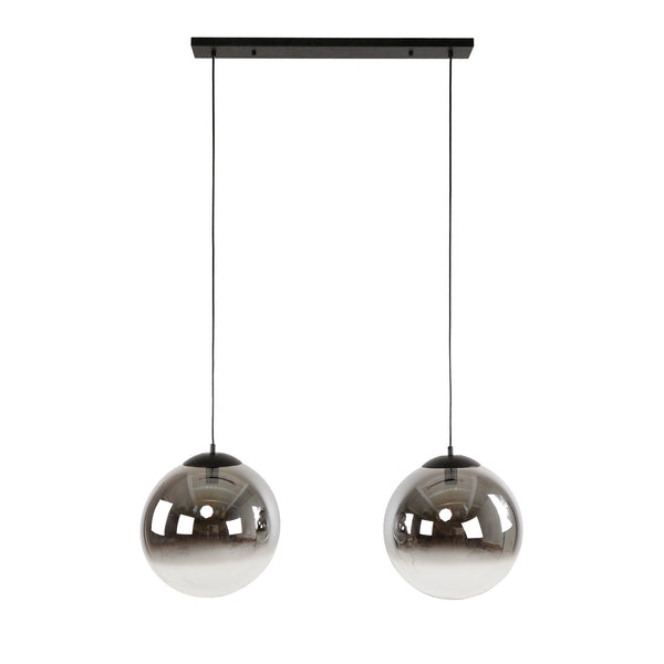 Hanglamp 2L Bubble Shaded rookglas, vooraanzicht op witte achtergrond