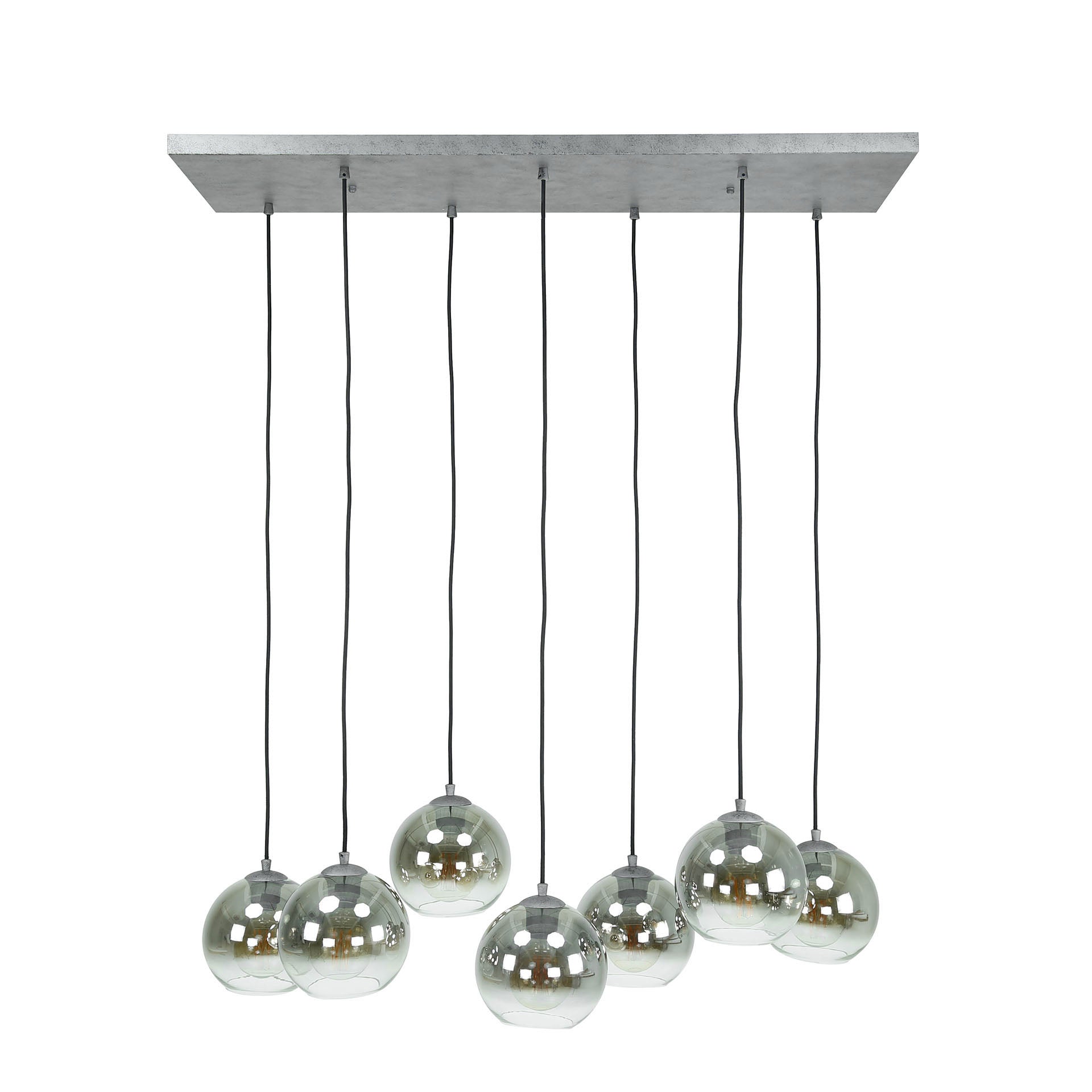 Hanglamp Bubble Shaded 7L | Oud Zilver