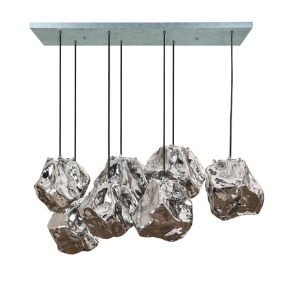 Hanglamp 4+3 Rock | Chromed Glas