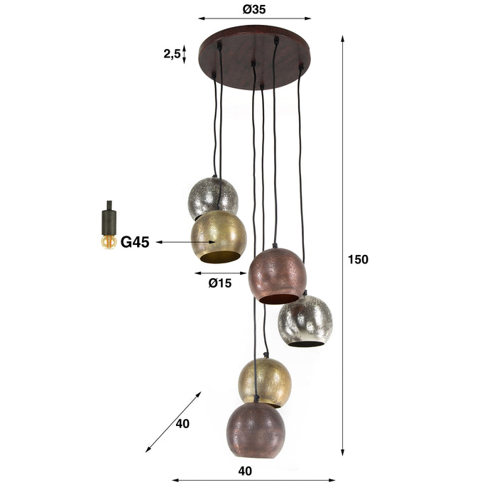 Hanglamp Lincoin | 3 Kleuren Metaal