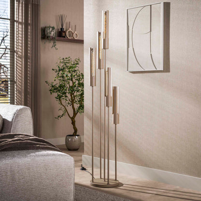 Vloerlamp Tube | 5 lichts | Beige
