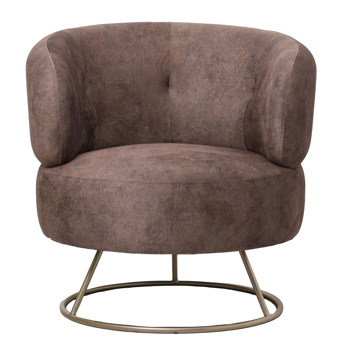 Fauteuil Carice bruin, vooraanzicht op witte achtergrond
