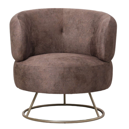 Fauteuil Carice bruin, vooraanzicht op witte achtergrond