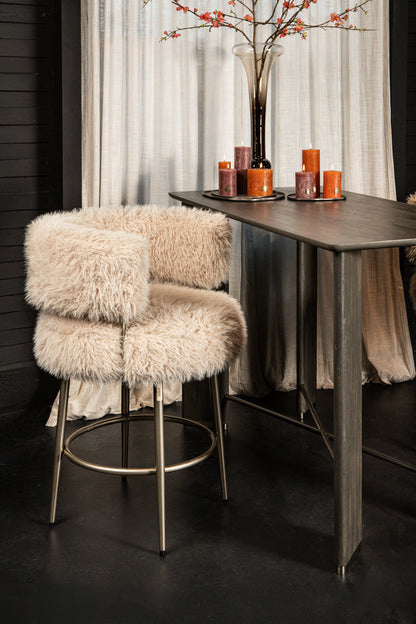 Barkruk Hair kookeiland of bartafel cream, vooraanzicht in een interieur