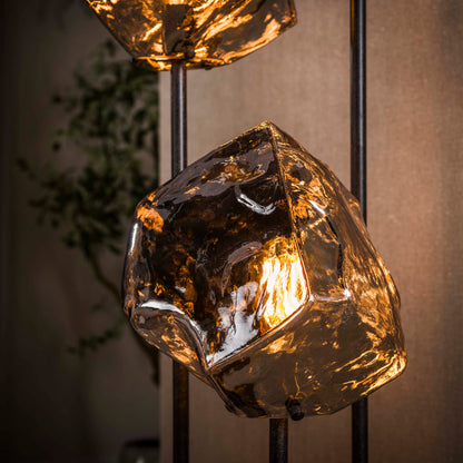 Vloerlamp Rock | Getrapt 3-Lichts | Chroom Glas