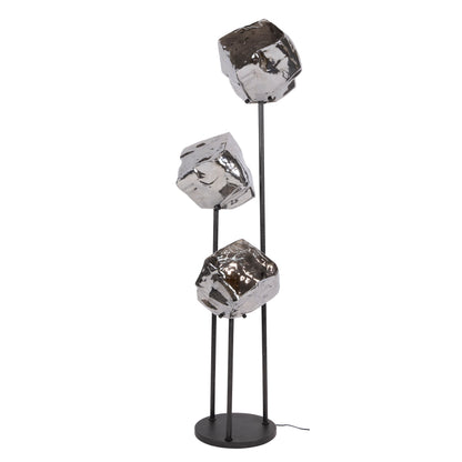Vloerlamp Rock | Getrapt 3-Lichts | Chroom Glas