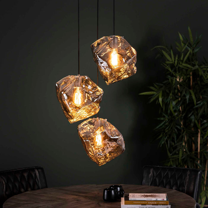 Hanglamp Petra | 3 Lampen | Chrome Glas