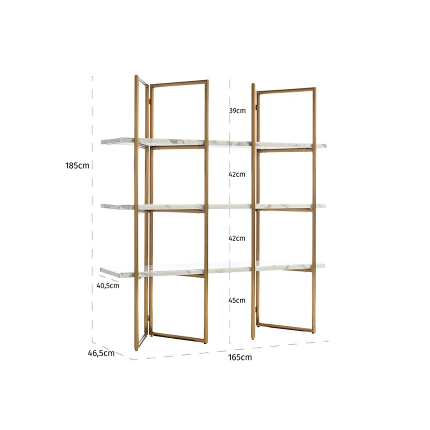 Wandkast Lagrande | Wit Marmer — Maatvoering