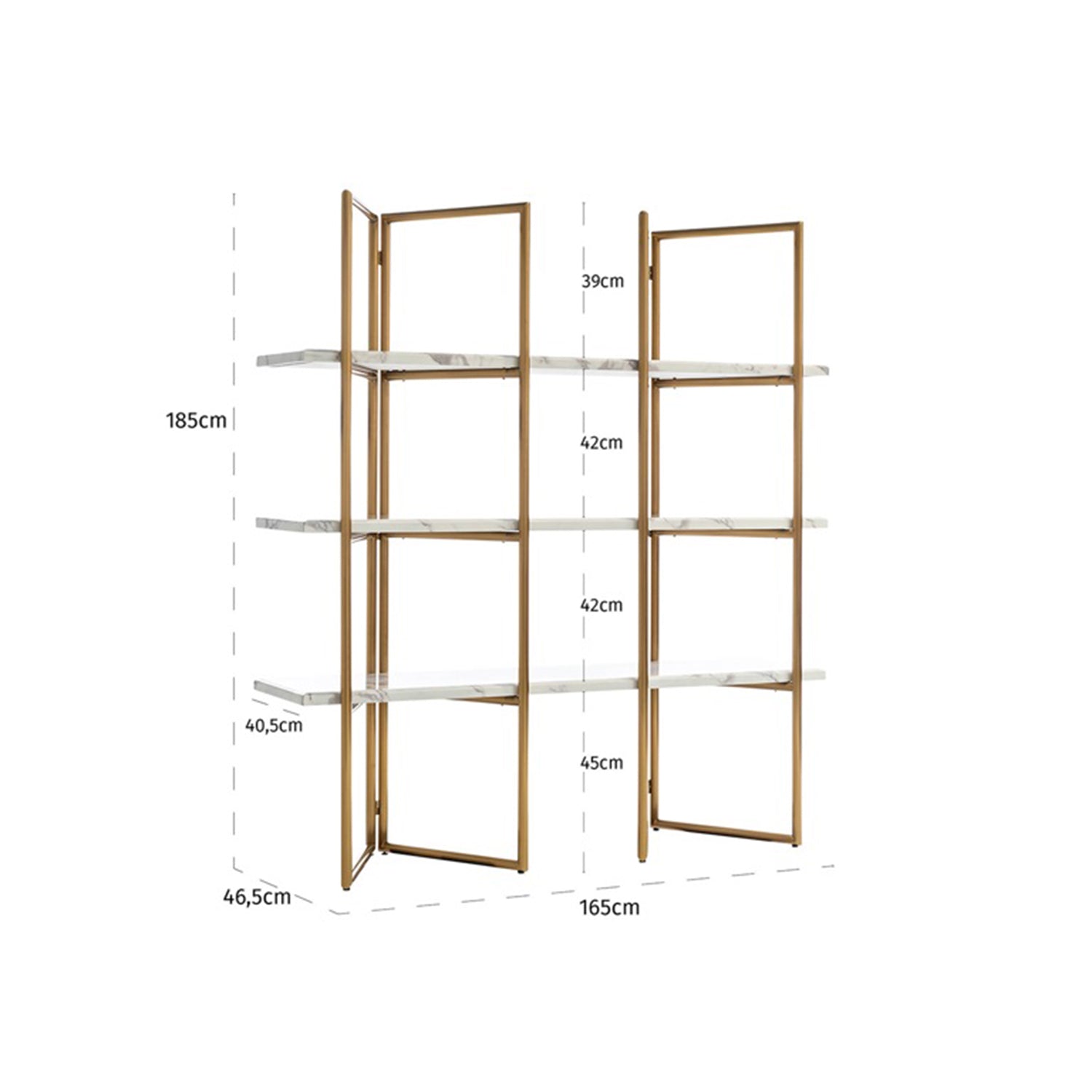 Wandkast Lagrande | Wit Marmer — Maatvoering
