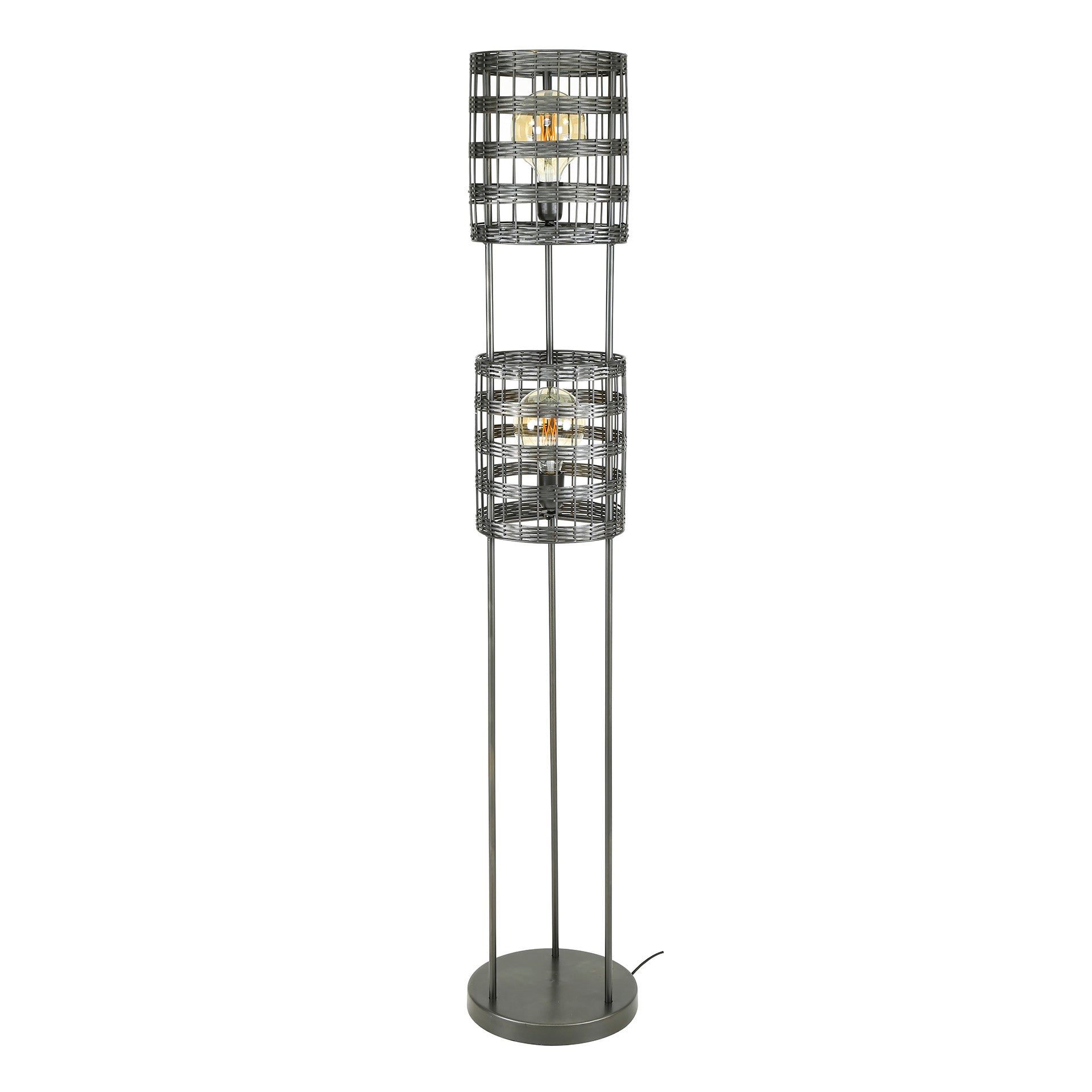 Vloerlamp Metal Blinds | Nikkel | Magazijn leegverkoop — Vooraanzicht - witfoto