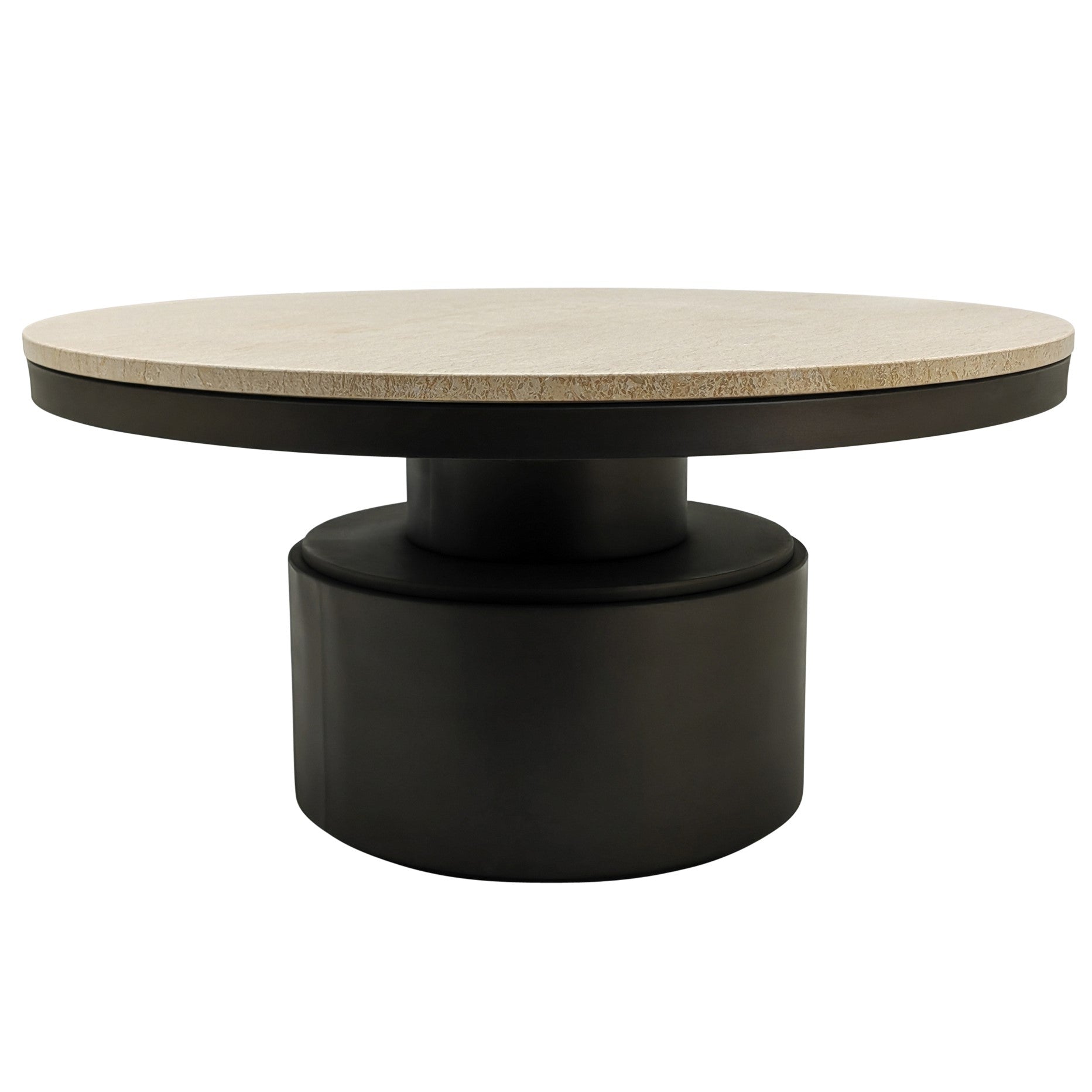 Salontafel Bregt | Hoog | Beige Marmer | Magazijn leegverkoop — Zijaanzicht - witfoto