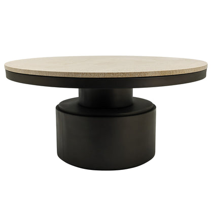 Salontafel Bregt | Hoog | Beige Marmer | Magazijn leegverkoop — Zijaanzicht - witfoto