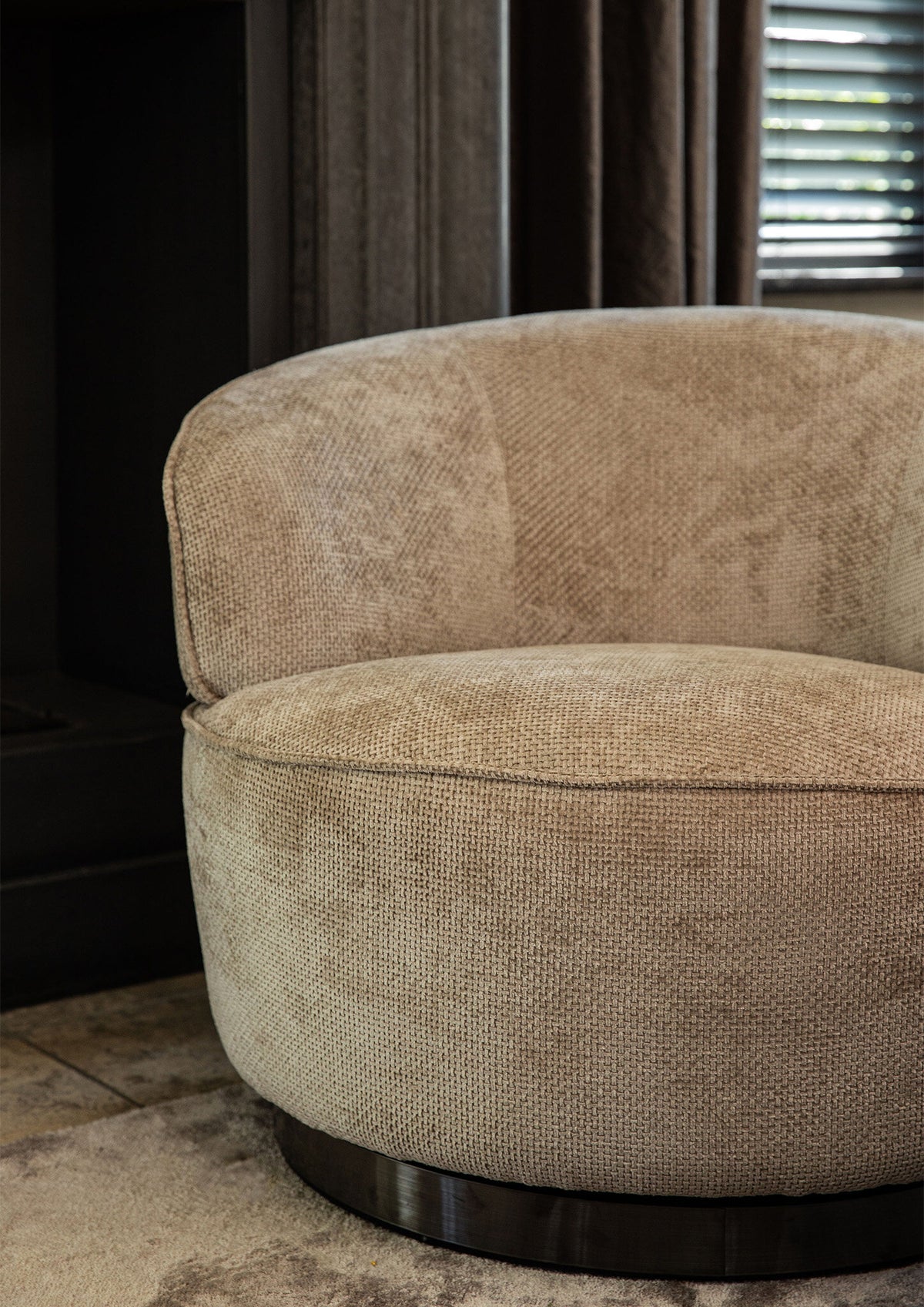 Draaifauteuil Filou | Beige — Zijaanzicht - witfoto
