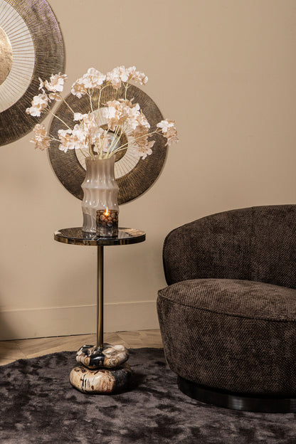 Fauteuil Filou | Bruin stof — Zijaanzicht - sfeer