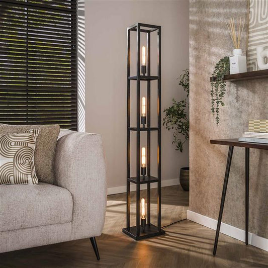 Vloerlamp Veyra | Metaal Zwart