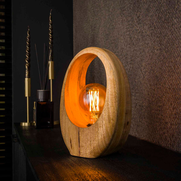 Tafellamp Arch Wood | M | Naturel Mangohout