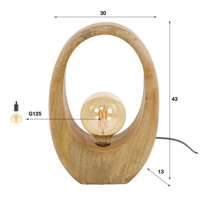 Tafellamp Arch Wood | Naturel Mangohout