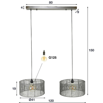 Hanglamp Stringshade | Zwart Nikkel