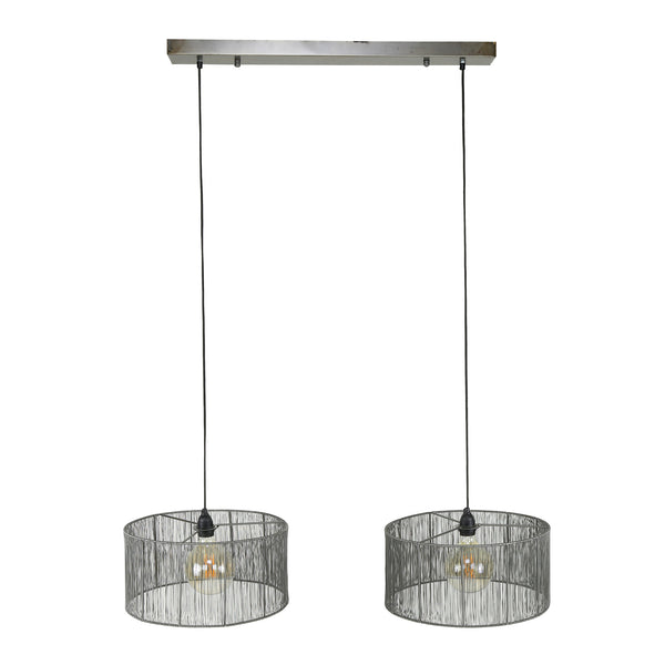 Hanglamp Stringshade zwart nikkel, vooraanzicht op witte achtergrond