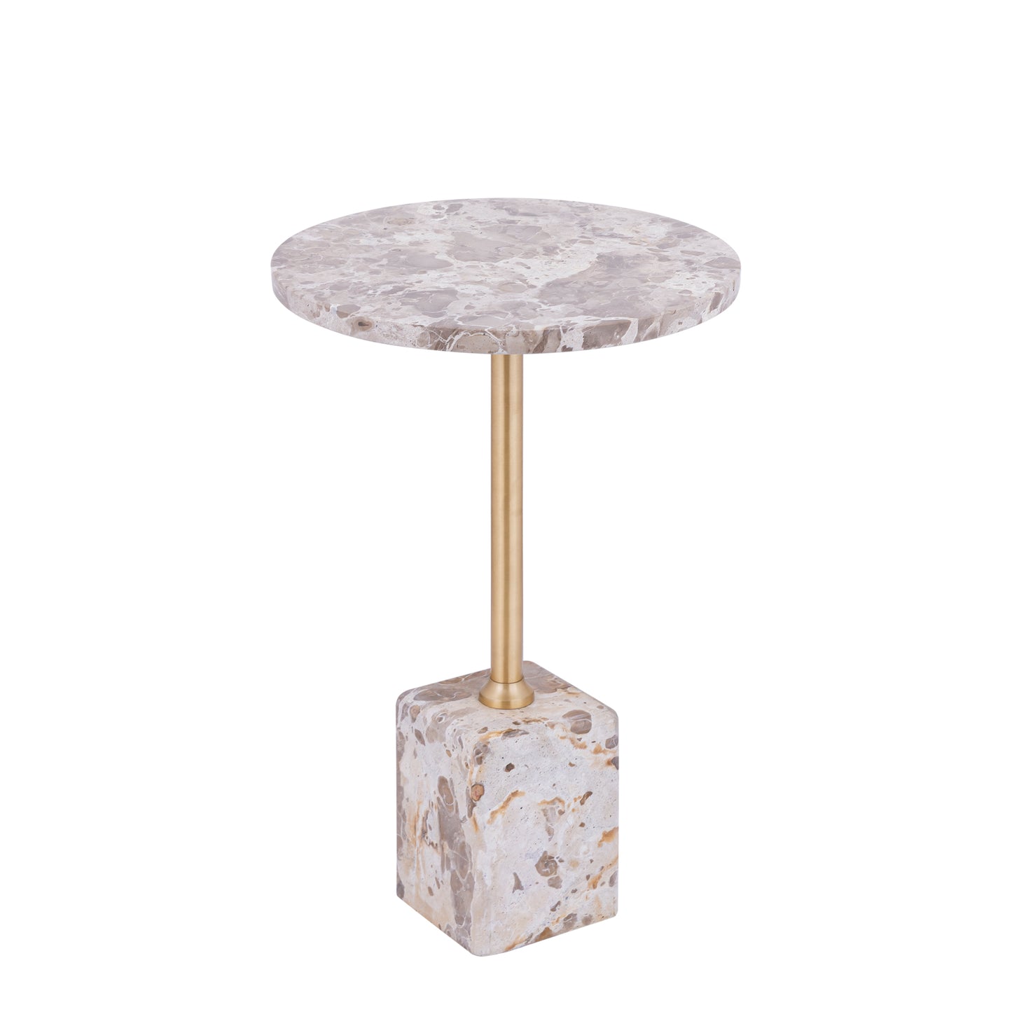 Bijzettafel Ebe | Hoog | Beige Marmer