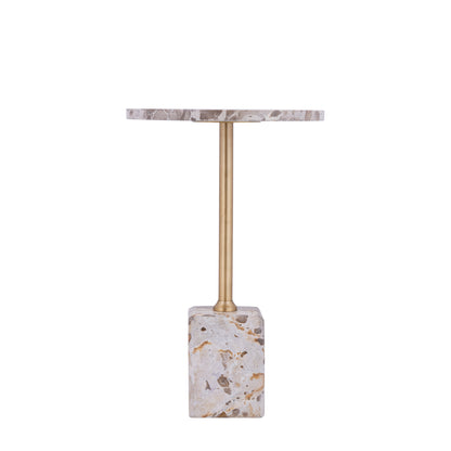 Bijzettafel Ebe | Hoog | Beige Marmer