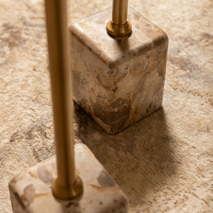 Bijzettafel Ebe | Hoog | Beige Marmer