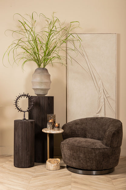 Fauteuil Filou | Bruin stof — Vooraanzicht - sfeer