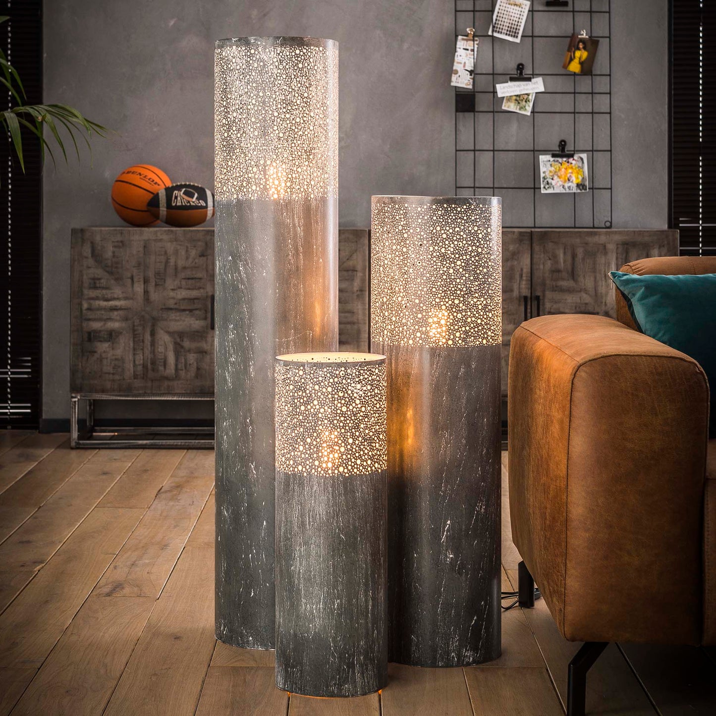 Vloerlamp Cilinder | 20x20x60 | Grijs