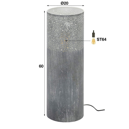 Vloerlamp Cilinder | 20x20x60 | Grijs