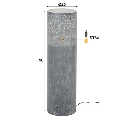 Vloerlamp Cilinder | 25x25x90 | Grijs