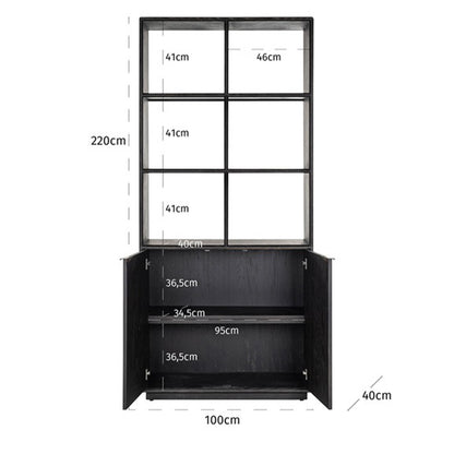 Boekenkast Blackbone | Zwart Eikenhout