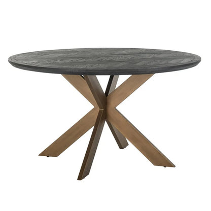 Eettafel Blackbone Rond | Zwart Eikenhout