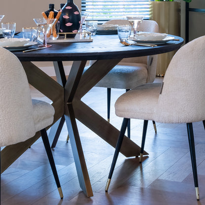 Eettafel Blackbone Rond | Zwart Eikenhout