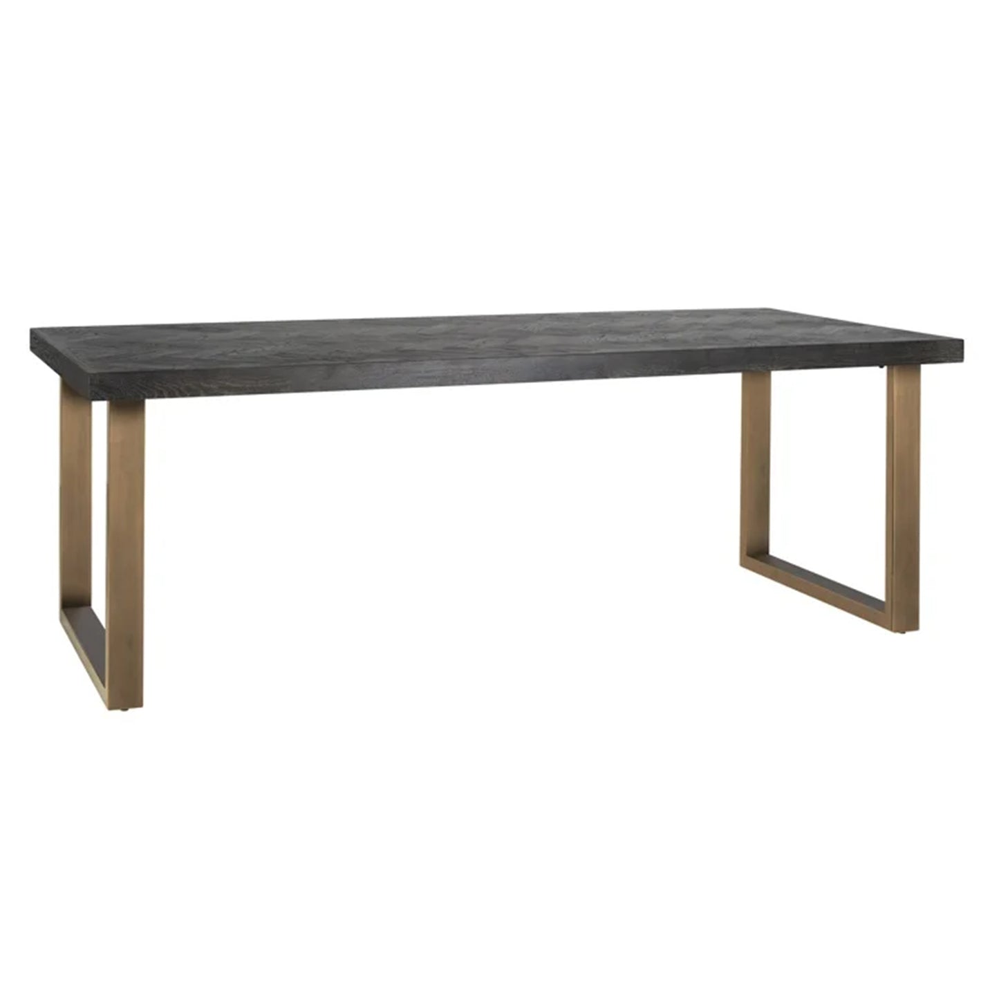 Eettafel Blackbone | Brass Rechthoekig | Zwart Eikenhout