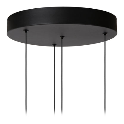 Hanglamp Tamino zwart metaal, detail van het materiaal