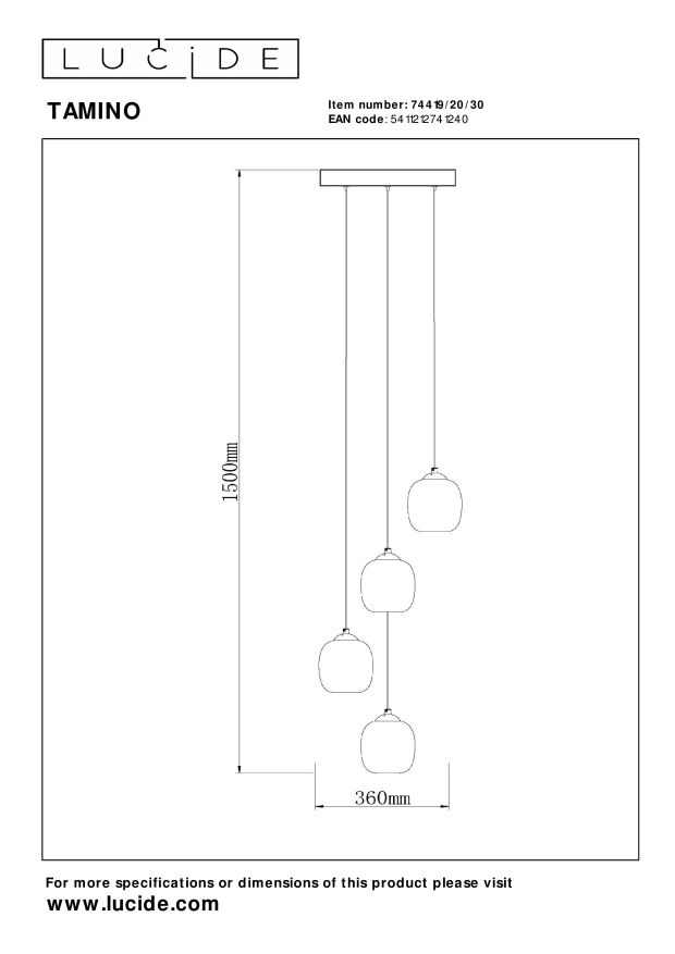Hanglamp Tamino | Zwart Metaal
