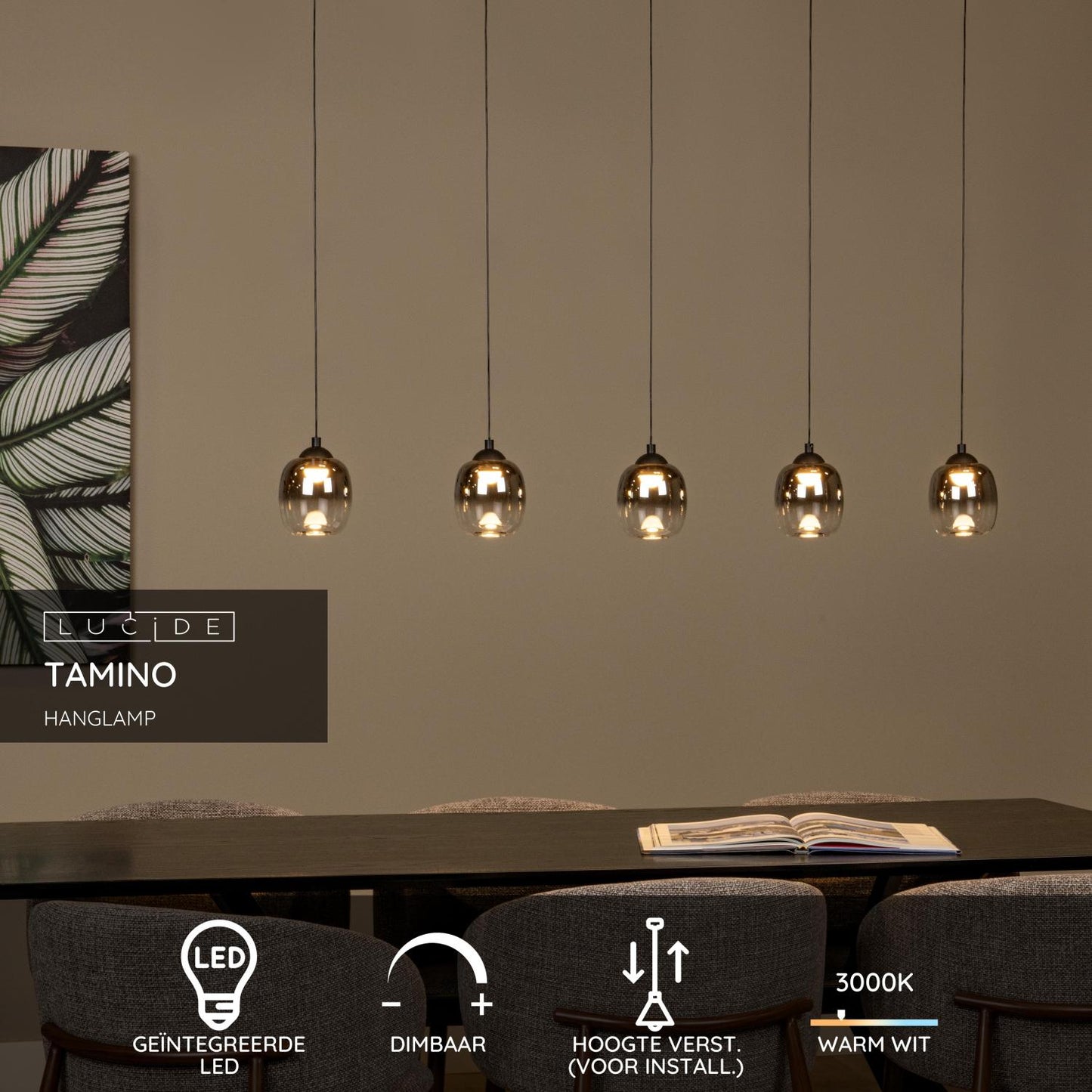 Hanglamp Tamino | Zwart Metaal