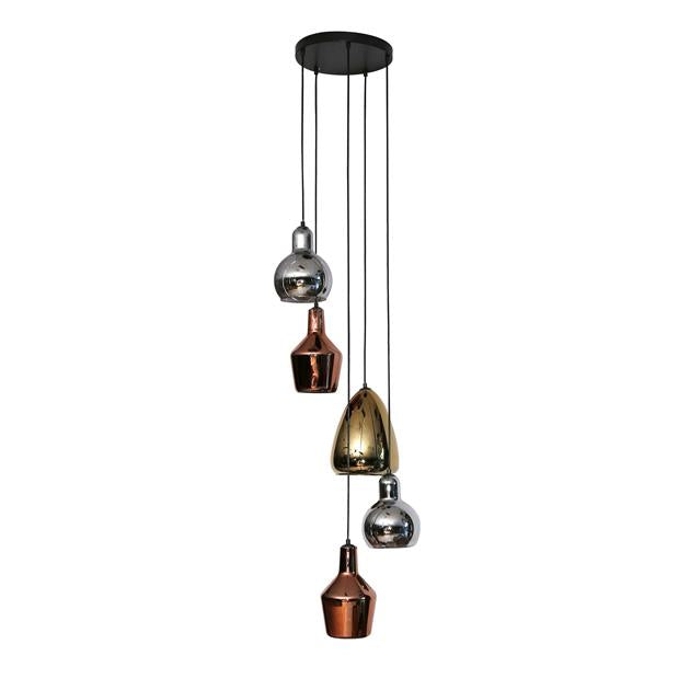 Hanglamp Getrapt Mix Glass | Tricolore