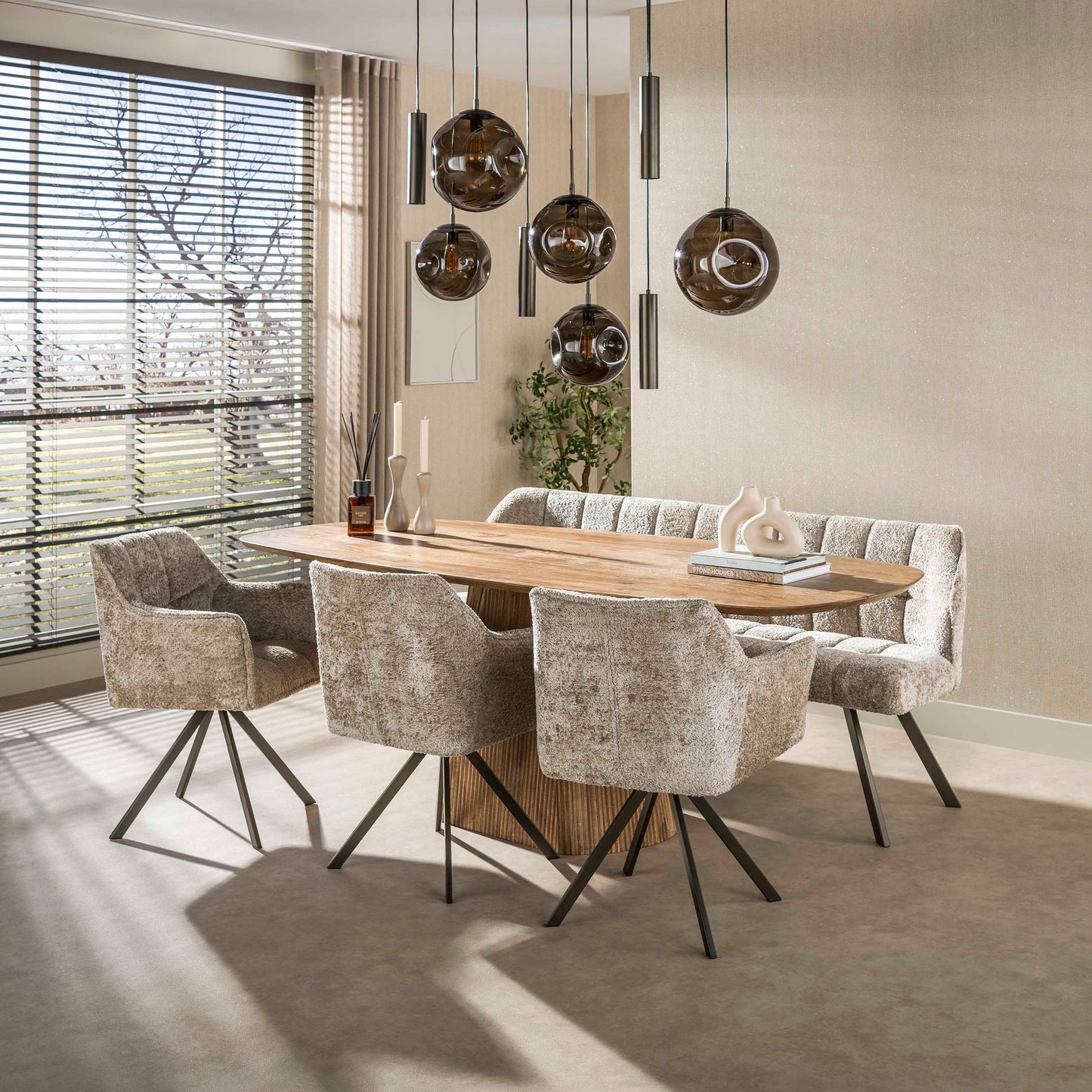 Hanglamp Stellar Pendel | 9 Lichts | Sienna Bruin
