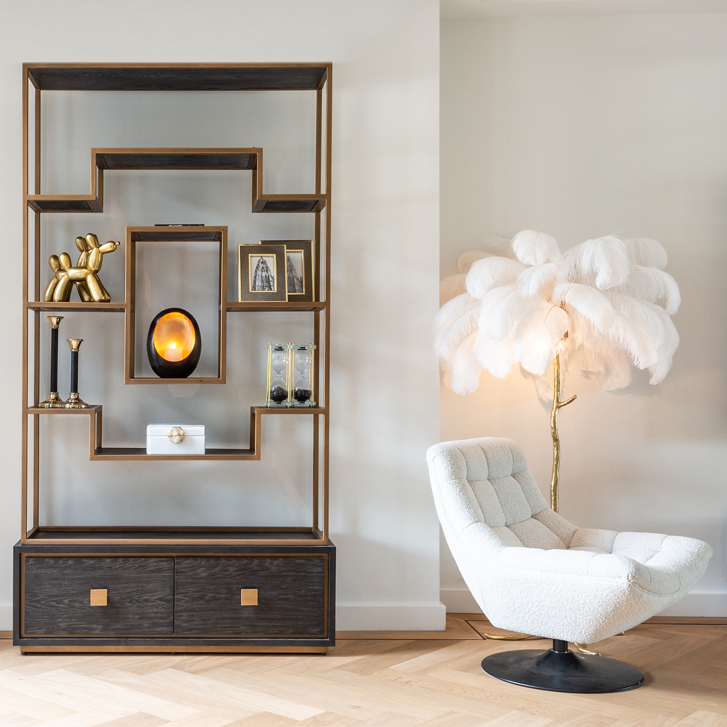 Wandkast Hunter | Grijs Eikenhout