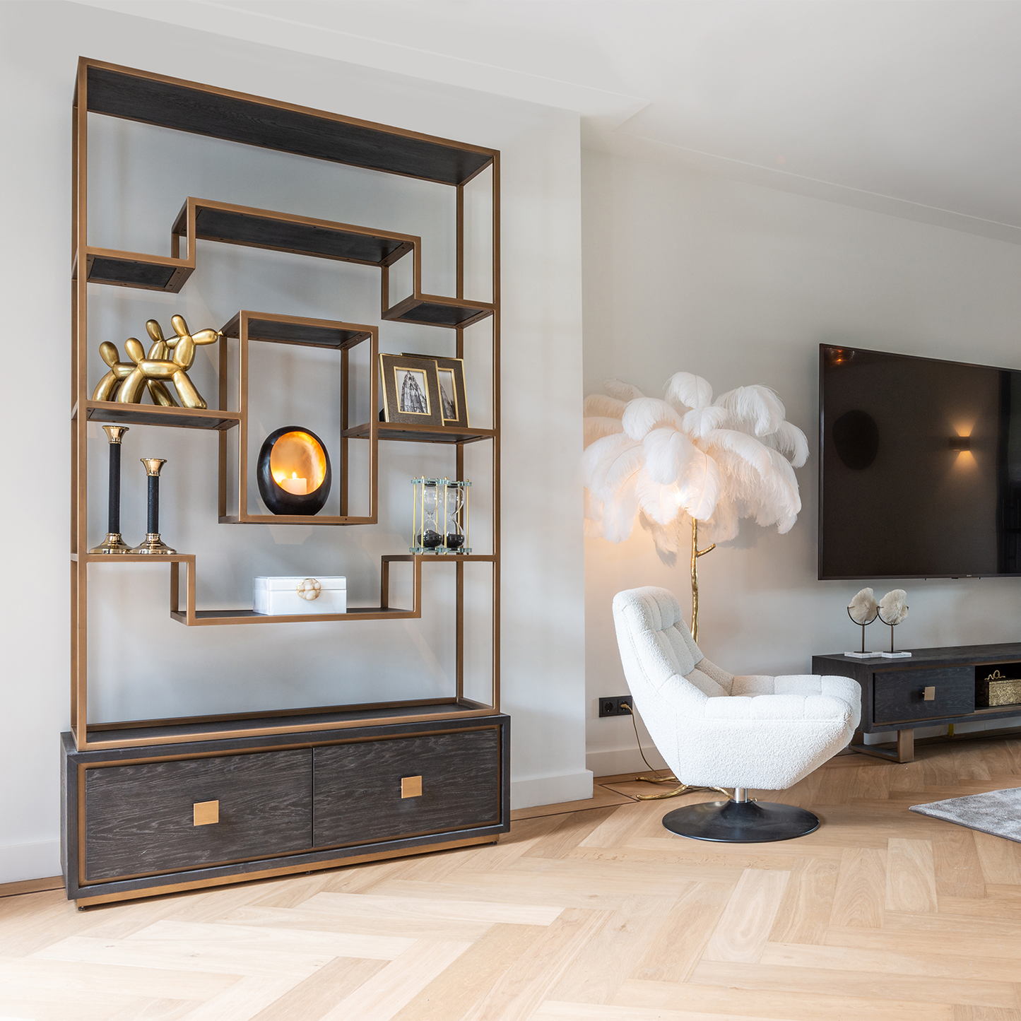 Wandkast Hunter | Grijs Eikenhout