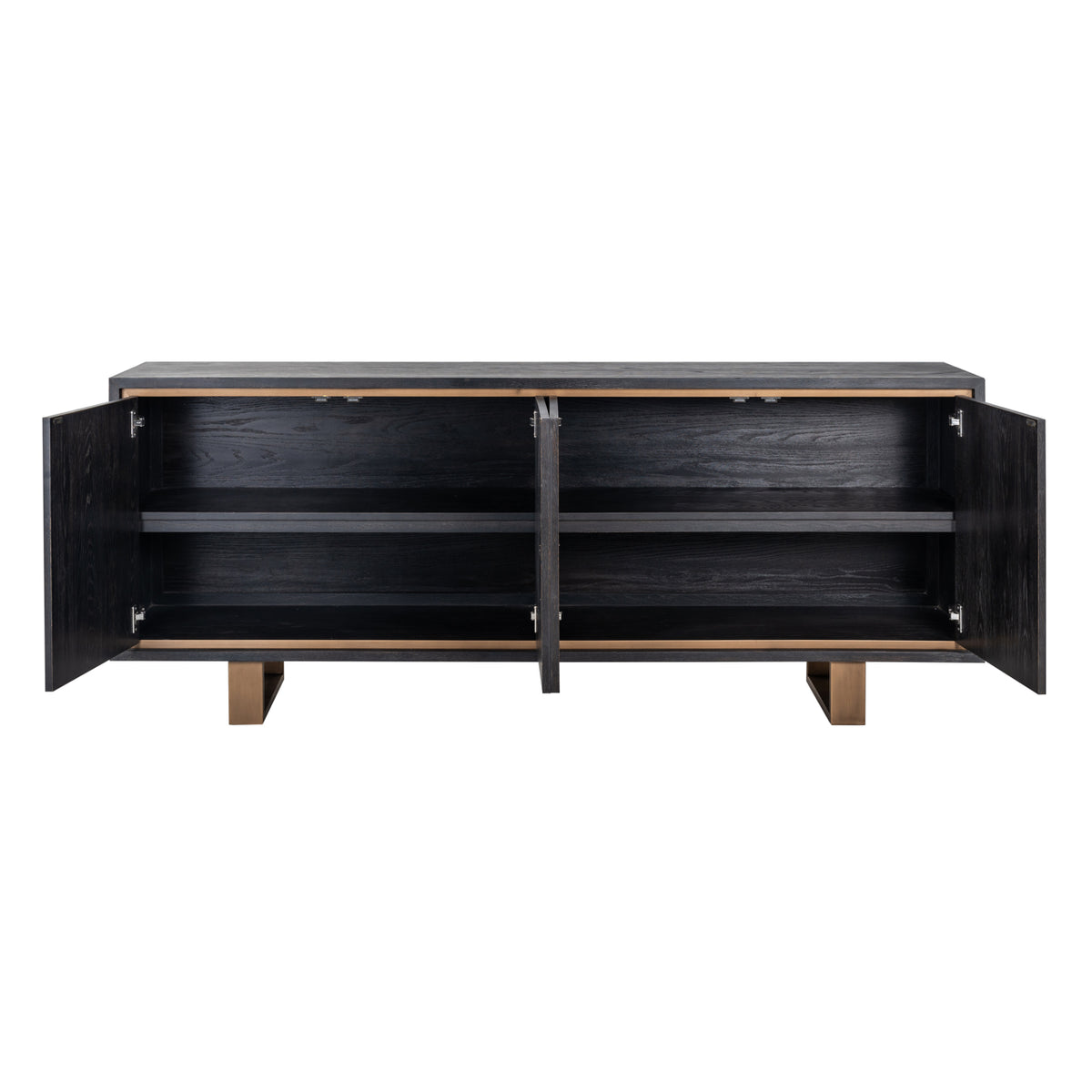 Dressoir Hunter zwart eiken fineer, detail van de functie