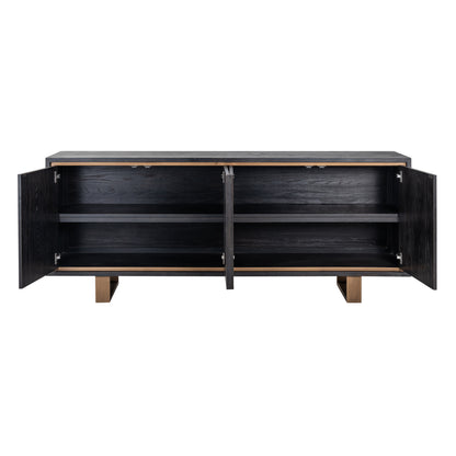 Dressoir Hunter zwart eiken fineer, detail van de functie