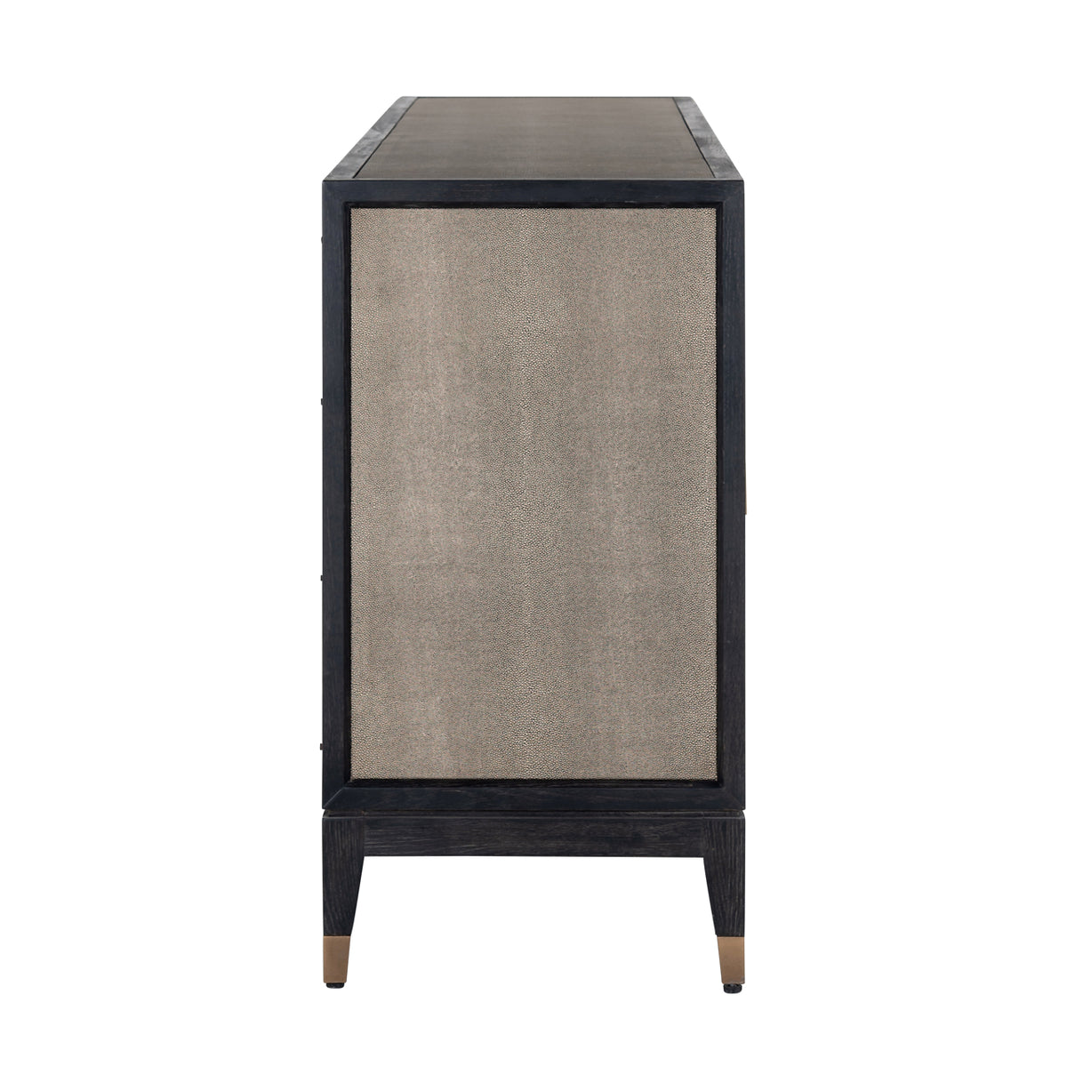 Dressoir Bloomville goud eikenhout 193 cm, zijaanzicht op witte achtergrond