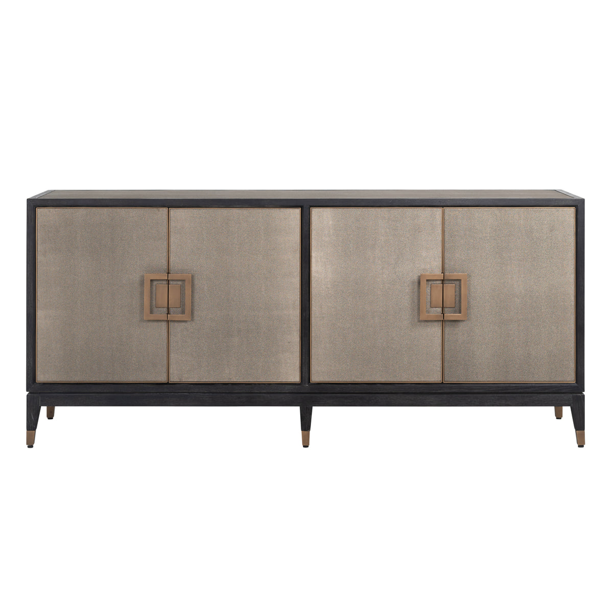 Dressoir Bloomville goud eikenhout 193 cm, vooraanzicht op witte achtergrond
