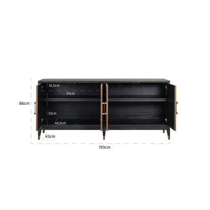 Dressoir Bloomville goud eikenhout 193 cm