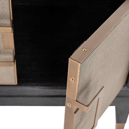 TV-meubel Bloomville goud eikenhout, detail van het materiaal