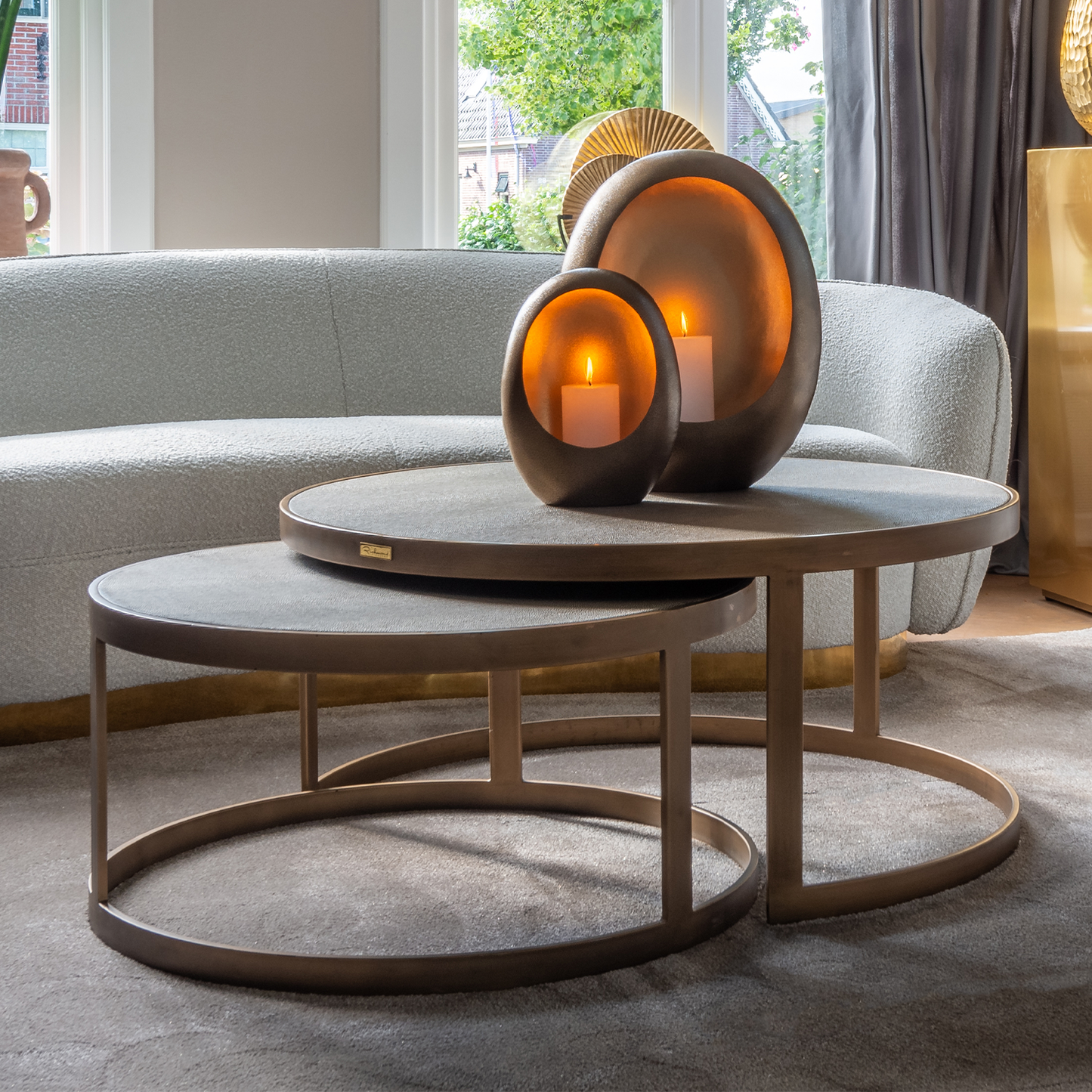 Salontafelset Bloomville | Zwart Eikenhout